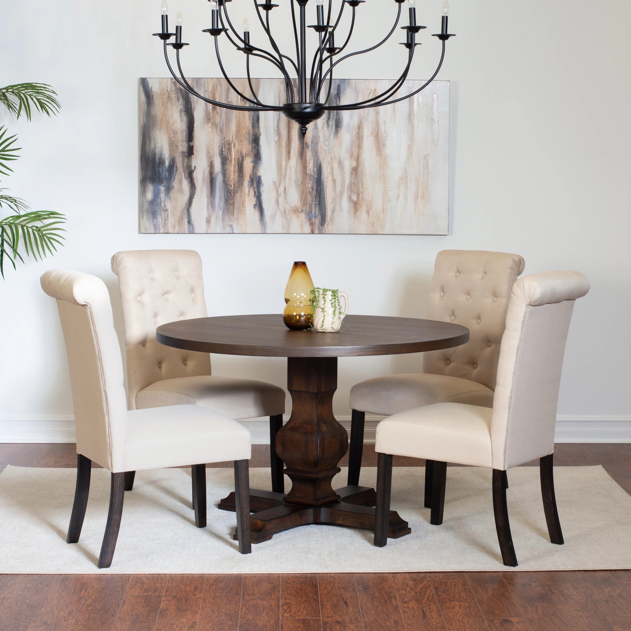 Modernize your dining room with a cozy 4 person dining table set. The Turnage 4 - Person Pedestal Dining Set is ON SALE and is under $650!

Keywords: Wood dining table set, dining table set, 4 person dining table, dining table set with faux leather chairs, dining table set with plush chairs, round glass dining table set, modern dining table set, dining room, dining table for apartment, dining table for small house, dining table for medium sized house 

#LTKSeasonal #LTKHome #LTKSaleAlert