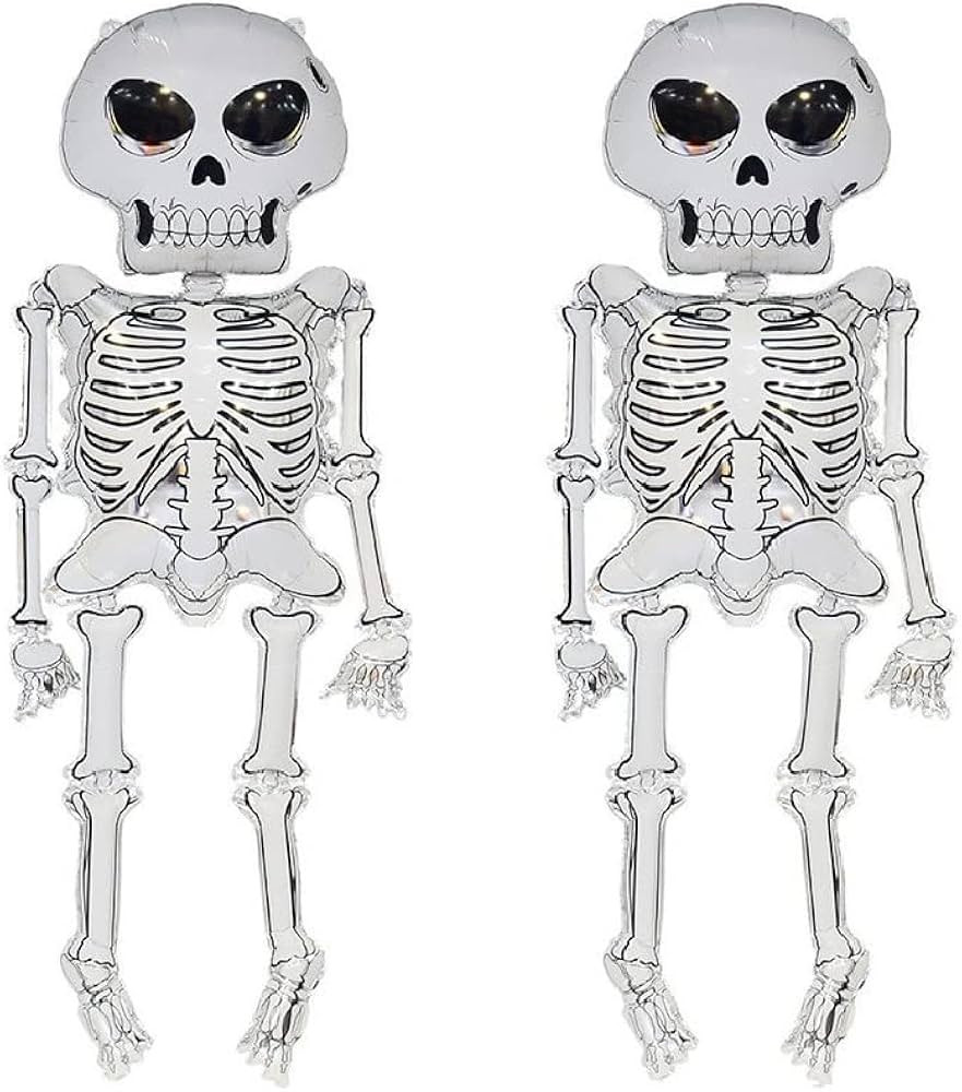 62.2" Skeleton Halloween Helium Balloons - Jumbo Skull Foil Balloon for Spooky Halloween Decorati... | Amazon (US)