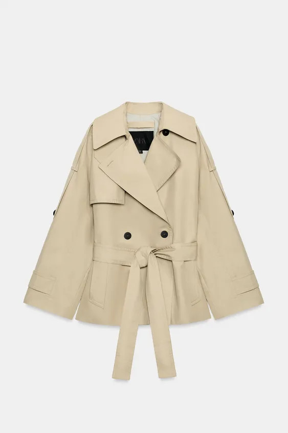 ZW COLLECTION SHORT BELTED TRENCH COAT | Zara UK