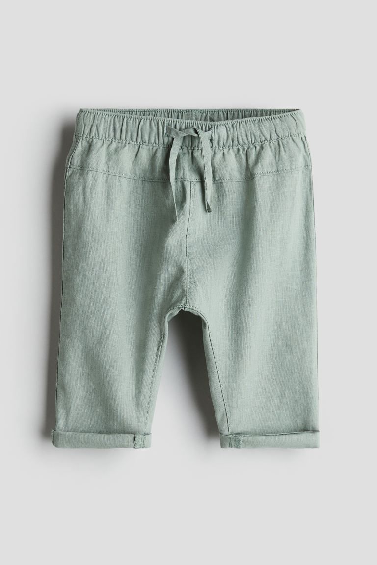 Linen-blend Pants - Light dusty green - Kids | H&M US | H&M (US + CA)