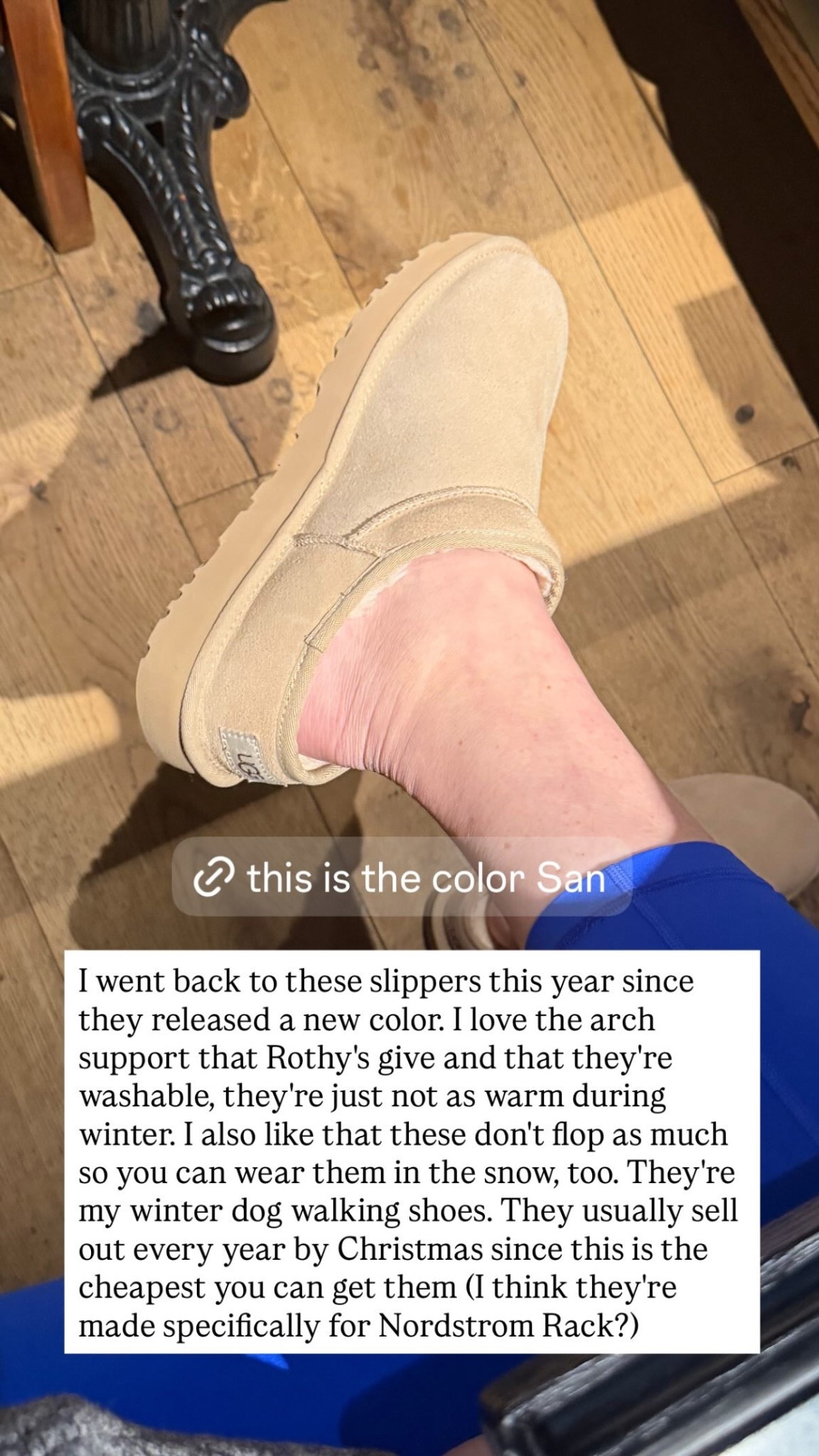 I went back to these slippers this year since they released a new color. I love the arch support that Rothy's give and that they're washable, they're just not as warm during winter. I also like that these don't flop as much so you can wear them in the snow, too. They're my winter dog walking shoes. They usually sell out every year by Christmas since this is the cheapest you can get them (I think they're made specifically for Nordstrom Rack?)

#LTKGiftGuide #LTKCyberWeek #LTKSaleAlert