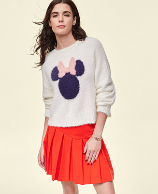 Women's Minnie Majorette Fuzzy Sweater, Created for Macy's | Macy's