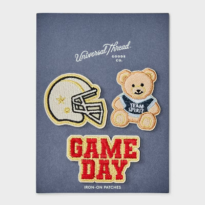 Helmet Teddy Bear Game Day Patch Set 3pc - Universal Thread™ Multicolor | Target