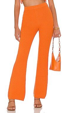 Lovers and Friends Devitta Knit Pant in Tangerine from Revolve.com | Revolve Clothing (Global)