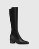Jacinda Black Leather and Neoprene Long Boot | Wittner