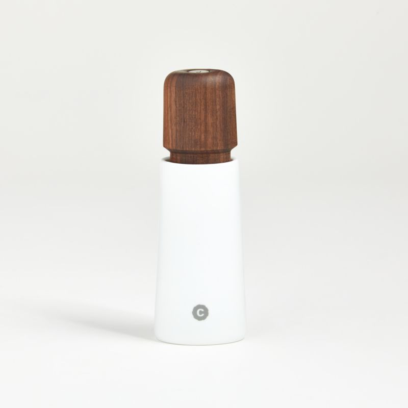 CrushGrind Stockholm White Ceramic and Walnut Salt or Pepper Mill + Reviews | Crate & Barrel | Crate & Barrel