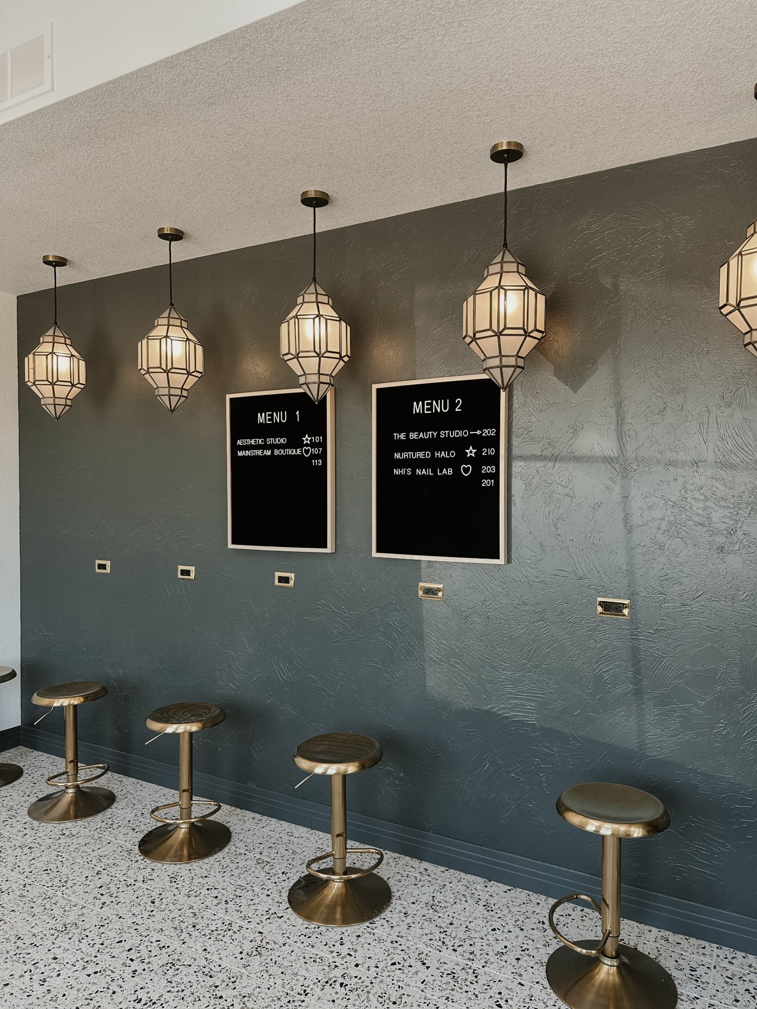 Brass stools. Walmart. Looks for less 