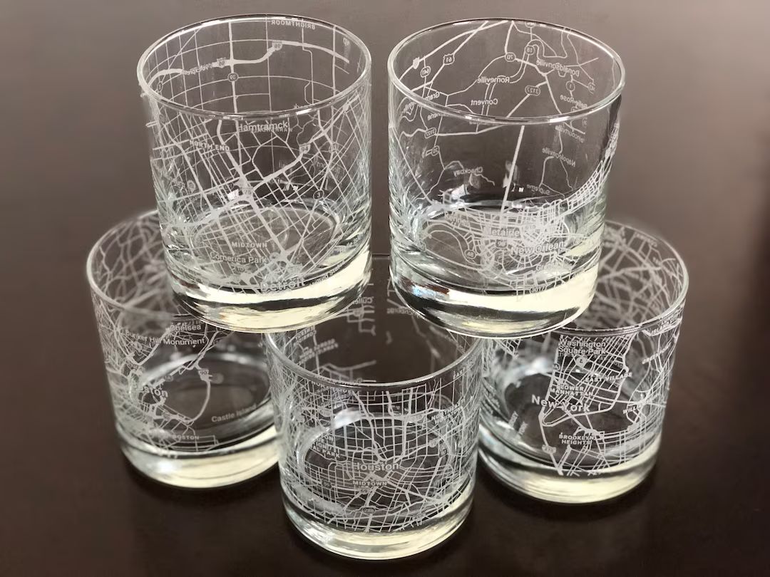 Rocks Whiskey Old Fashioned Glass Urban City Map Your City - Etsy | Etsy (US)