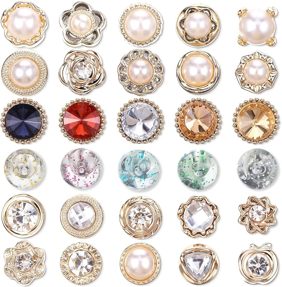 30 Pcs Pearl Brooch Buttons No Sew Invisible Button Removable Replacement Safety Buttons Reusable... | Amazon (US)
