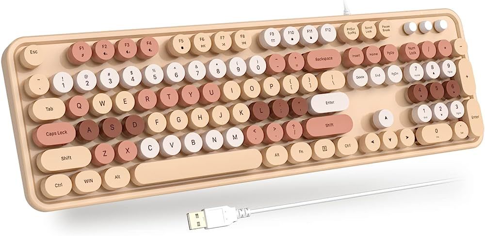 Atelus Computer Wired Keyboard, Plug Play USB Full-Size Keyboard with Large Number Pad, Caps Indi... | Amazon (US)