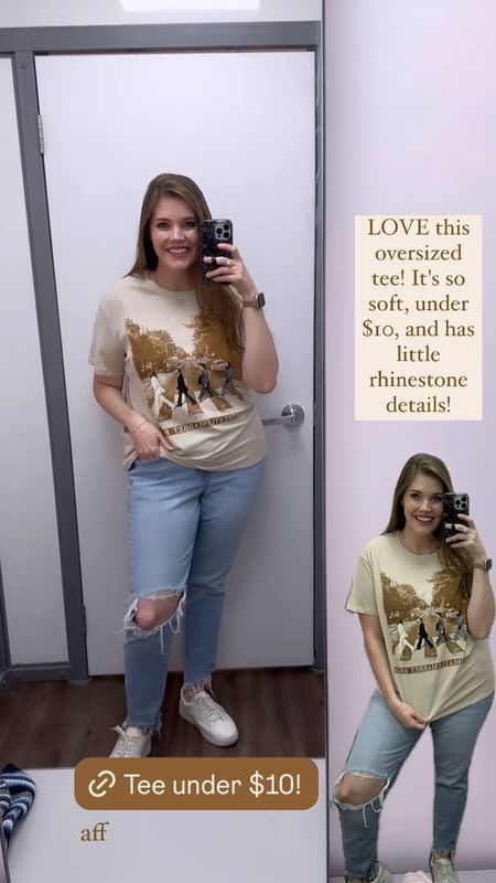 I cannot get over this Beatles tee! It’s under $10, is incredibly soft, perfectly oversized, and available in 4 styles. It even has the cutest rhinestone detail. I have on my true size large for a relaxed oversized fit.  ……………. get the look for less anine bing dupe Beatles tee band tee oversized tee oversized graphic tee oversized band tee walmart find under $10 tee under $10 t-shirt under $10 revolve dupe walmart new arrivals iywyk summer outfit summer look rhinestone shirt urban outfitters tee nirvana tee Coca Cola tee summer tee summer top spring outfit spring tee spring look soft tee lounge tee lounge shirt soft shirt travel outfit travel look 

#LTKplussize #LTKmidsize #LTKstyletip