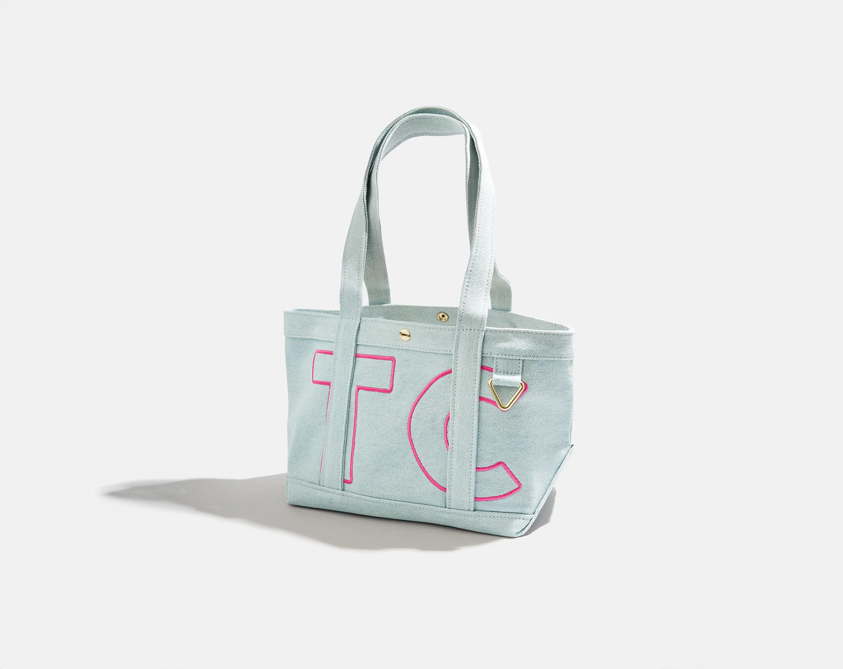 Solid Custom Alpha Tote - Blue Denim | BaubleBar