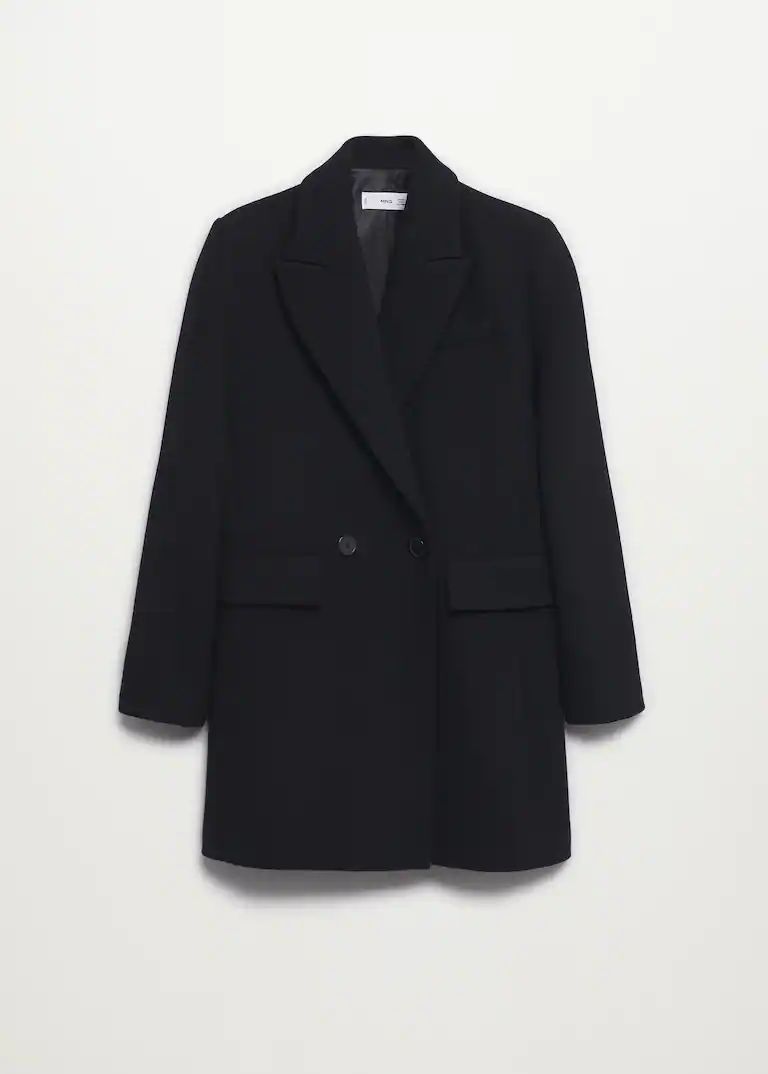 Wool double-breasted coat | MANGO (US)