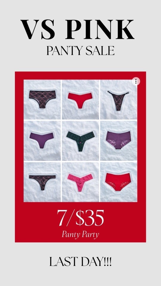 VS Pink Panty Party Sale Ends Today ✨
7/$35 


Victoria’s Secret Sale, VS Sale, Pink Sale, Panty Party Sale, 7 for 35 Sale, Underwear Sale, Intimates Sale, VS Pink Deals, Victoria’s Secret Markdown, Best VS Finds, PINK New Arrivals, everyday basics, seamless underwear, cotton panties, lace panties, comfy everyday essentials, lingerie favorites, closet staples, must-have underwear, stocking stuffer idea, self-care essentials, Run don’t walk, Limited time sale, Add to cart, Must shop deal, Linked on LTK, Sale alert, Holiday deals, Gift ideas for her, Best price right now

#LTKCyberWeek #LTKSaleAlert #LTKGiftGuide