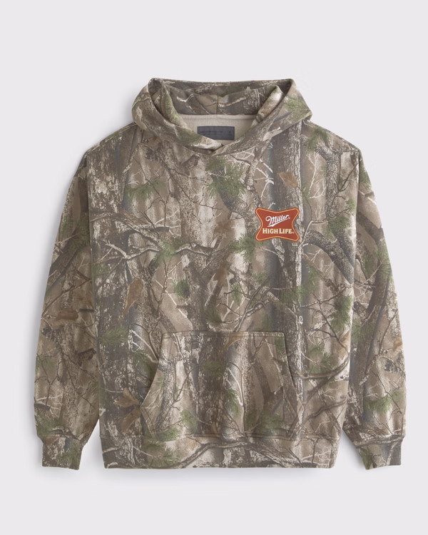 Men's Miller High Life Graphic Popover Hoodie | Men's Tops | Abercrombie.com | Abercrombie & Fitch (US)