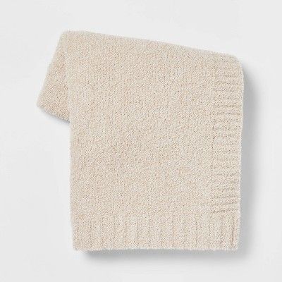 Cozy Knit Heathered Throw Blanket Neutral - Threshold&#8482; | Target