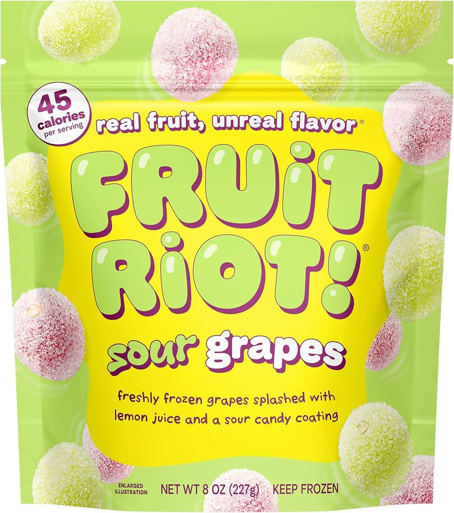 Fruit Riot Sour Candy Grapes, Made with Real Fruit, 8oz, Gluten-Free | Amazon (US)