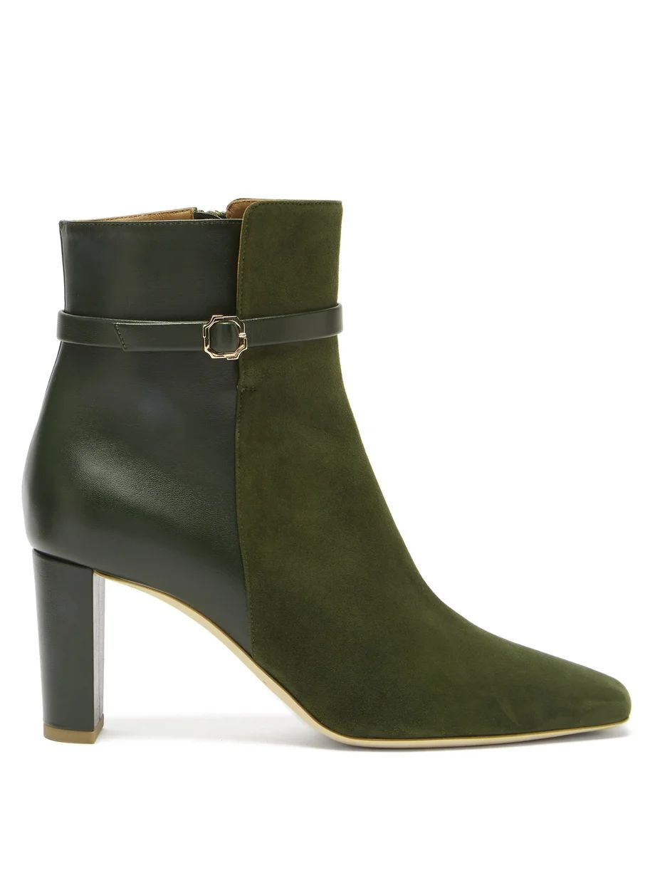 Kris buckled suede and leather boots | Malone Souliers | Matches (US)