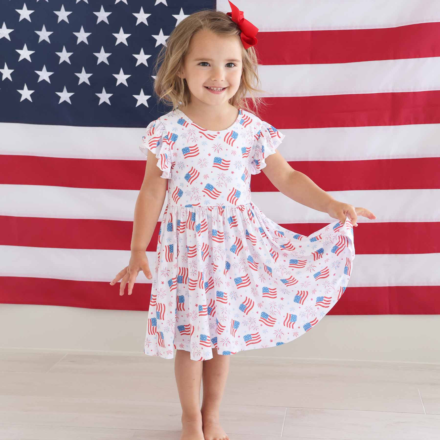 Ruffle Twirl Dress | Fireworks & Freedom | Caden Lane