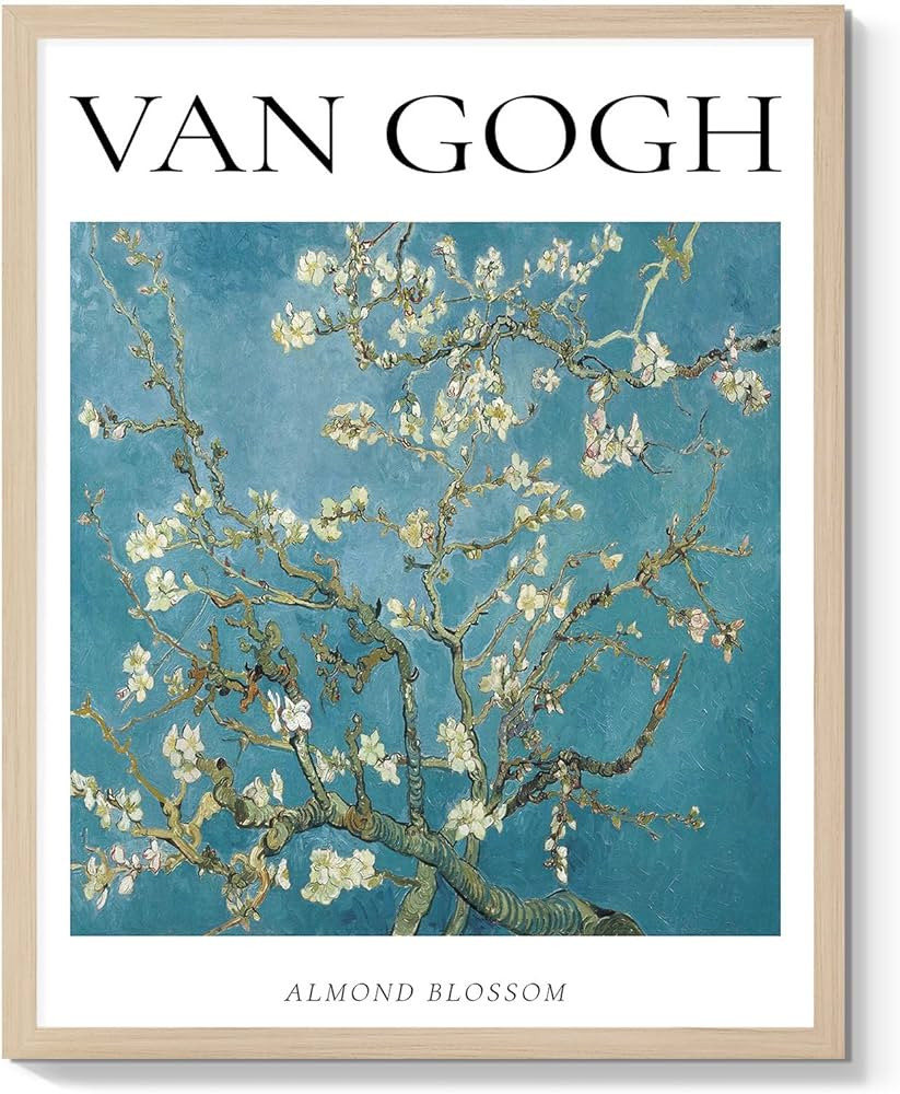 Van Gogh Canvas Wall Art: Framed Almond Blossom Tree Oil Painting Printed on Canvas Gallery Wrapp... | Amazon (US)