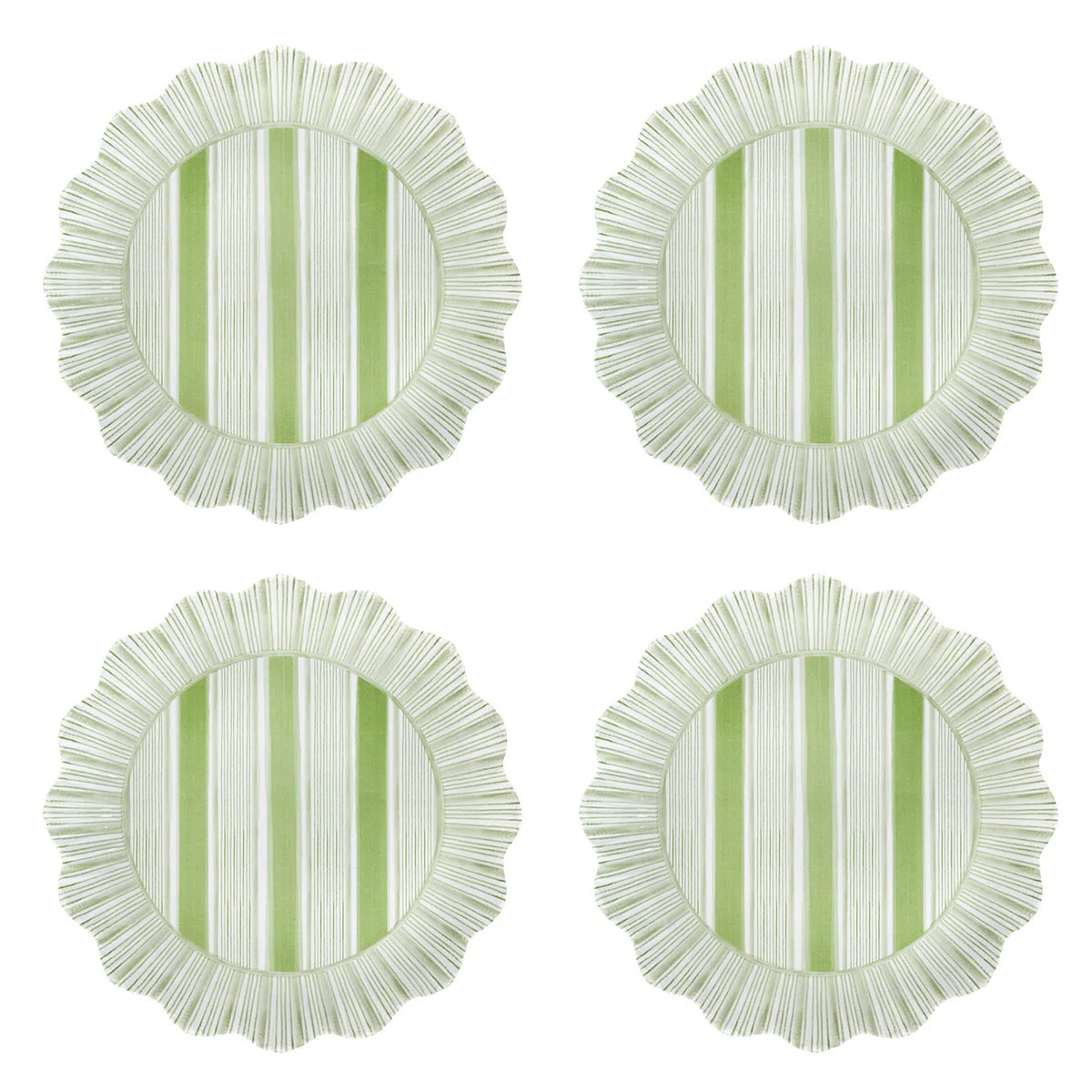 Cabana Stripe Melamine Dessert/Salad Plate Set/4 (Set of 4) | Birch Lane