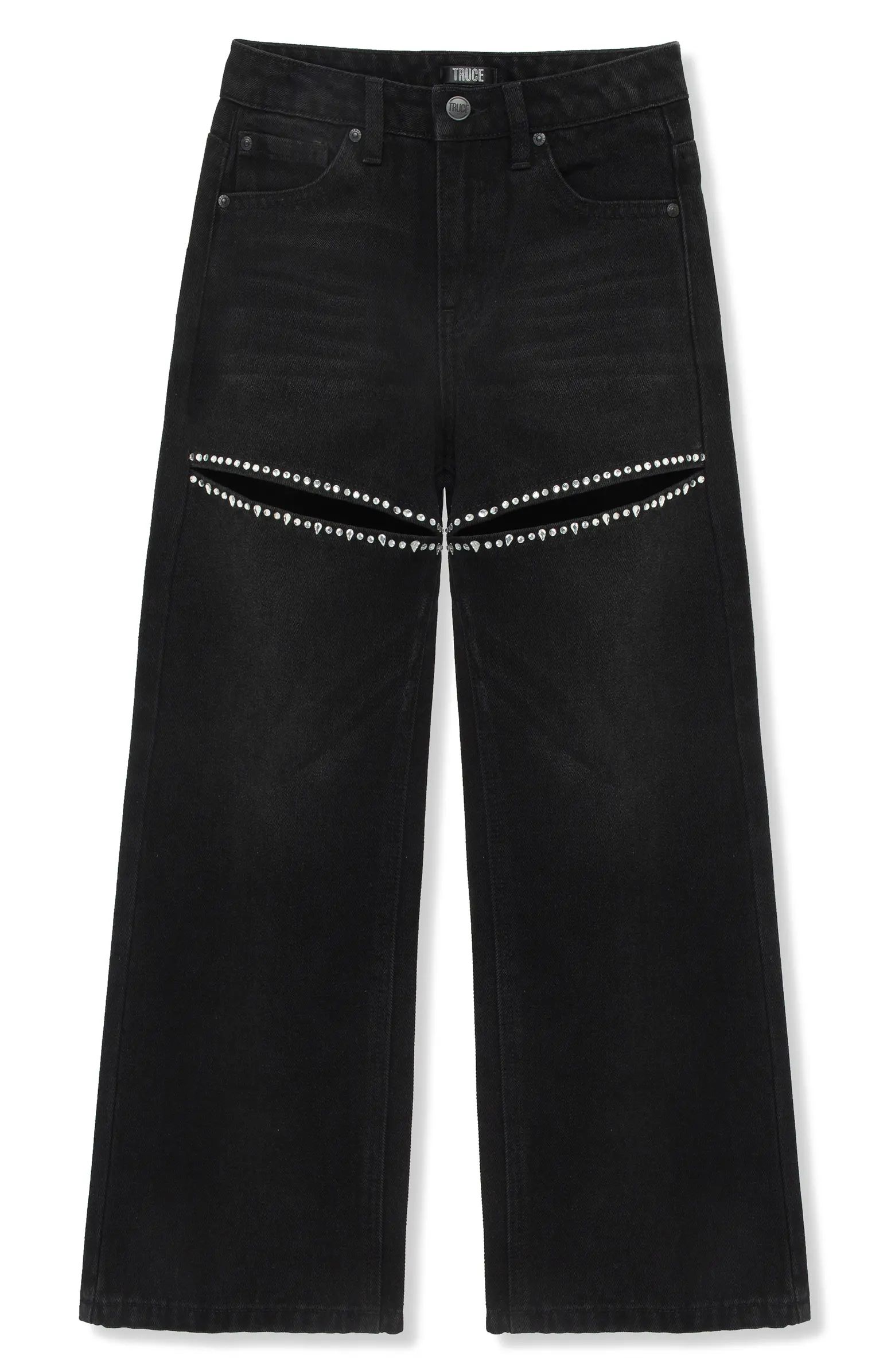 Truce Kids' Rhinestone Embellished Slit Jeans | Nordstrom | Nordstrom