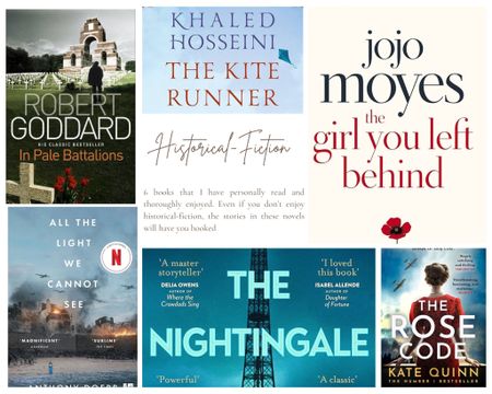 I am a huge book-lover - nothing pleases me more than curling up and getting lost in a good story. These 6 are my all-time favourite historical fiction novels and come highly recommended. Read and enjoy! 

#LTKU #LTKhome