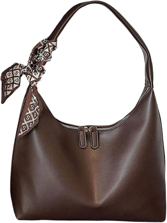 RoseSeek Women's PU Leather Shoulder Bag Zipper Top Boho Y2K Retro Purse | Amazon (US)