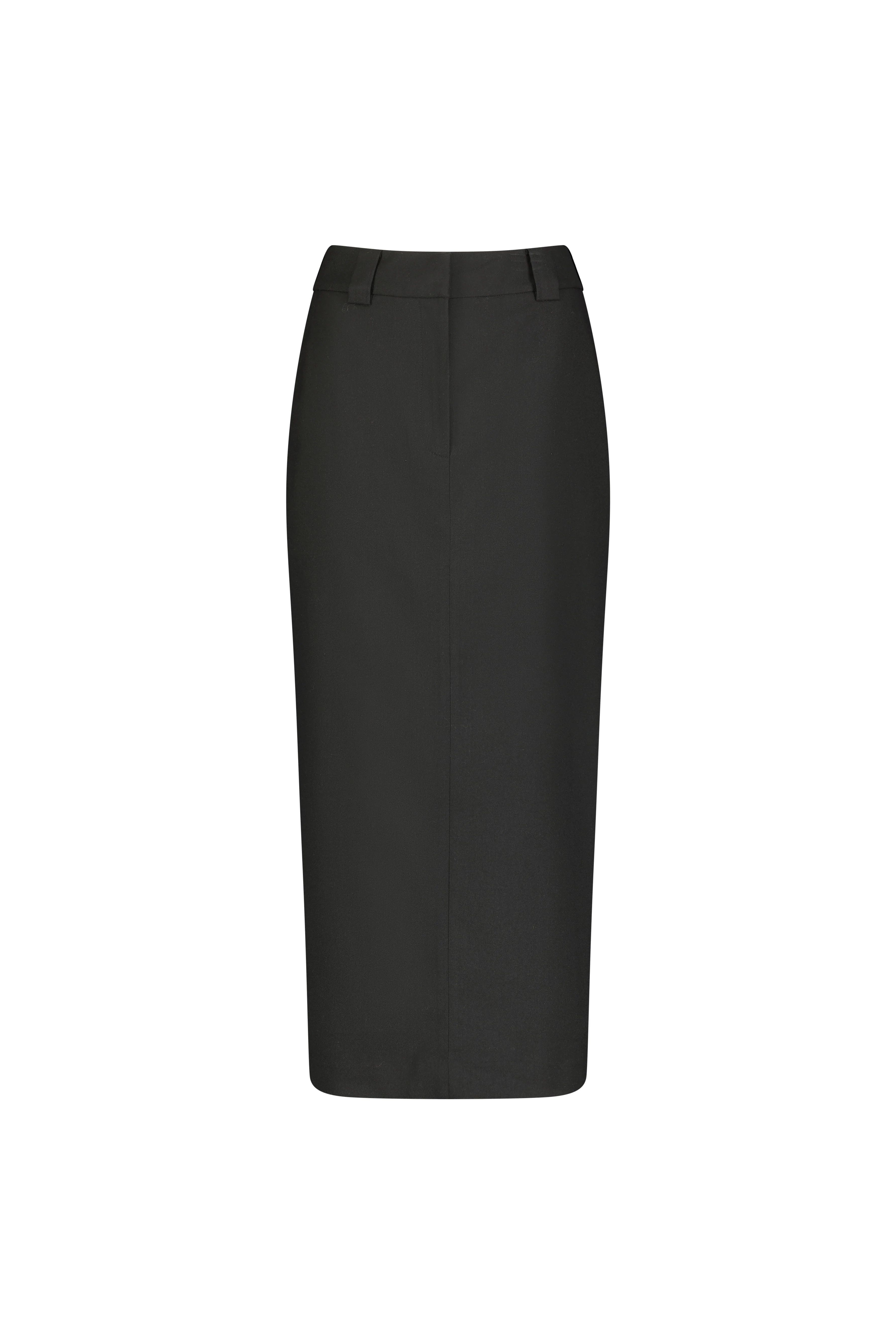 Black Twill Column Maxi Skirt | MAYSON the label