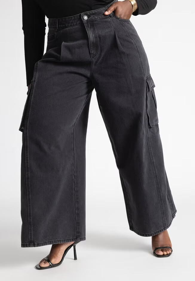 Wide Leg Cargo Jean | Eloquii