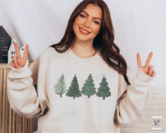Christmas Tree Sweatshirt Womens Christmas Sweatshirt - Etsy | Etsy (US)