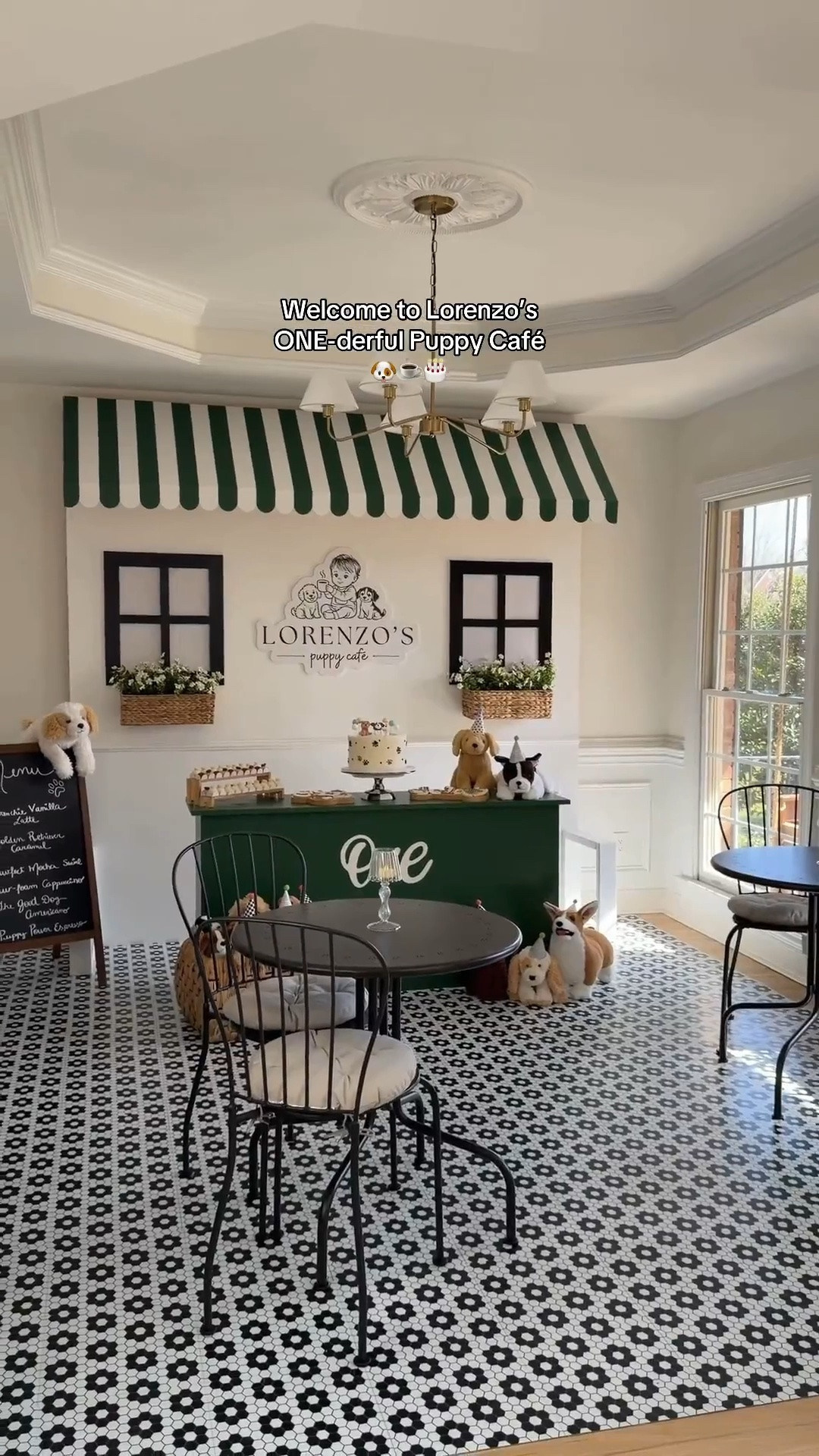 Turned our home into Lorenzo’s ONE-derful Puppy Cafe! We built a café backdrop and cake table in our dining room, added peel & stick biscotto tiles to the floor, and bistro tables for our guests!

DIY party inspo, birthday decor, dog lover, kids birthday party, stuffed toys, hostess must haves, entertaining at home, tablescape

#LTKHome #LTKKids #LTKfoodie