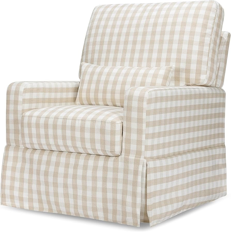 Namesake Crawford Pillowback Comfort Swivel Glider in Tan Gingham, Water Repellent & Stain Resist... | Amazon (US)