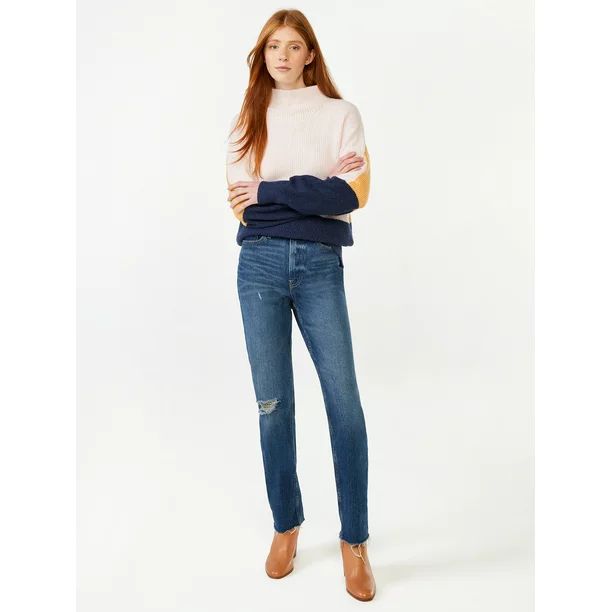 Free Assembly Women's Mock Neck Sweater, Midweight - Walmart.com | Walmart (US)