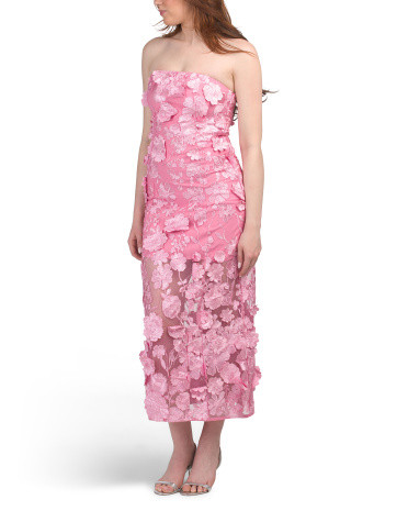 Strapless Floral Embroidered Maxi Dress | Marshalls