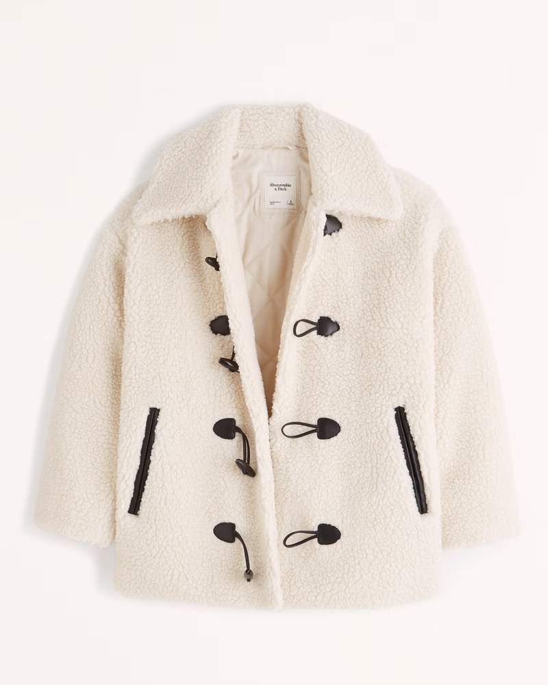 Women's Toggle Sherpa Coat | Women's Coats & Jackets | Abercrombie.com | Abercrombie & Fitch (US)