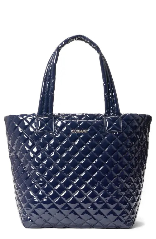 MZ Wallace Medium Metro Deluxe Tote in Navy Lacquer at Nordstrom | Nordstrom