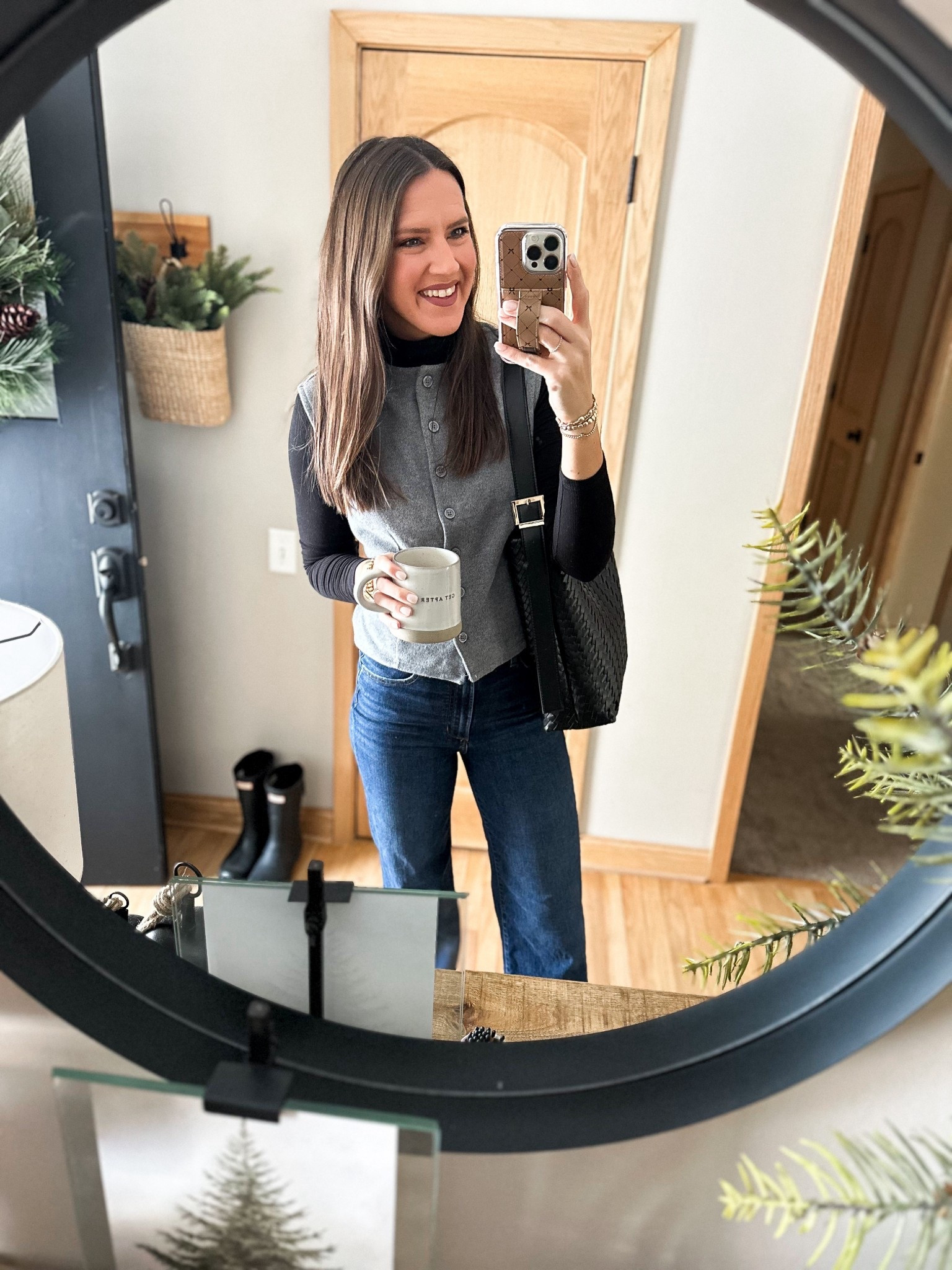 Todays church outfit. Happy Sunday! 

Vest - medium 
Turtleneck - small
Jeans - size 26 