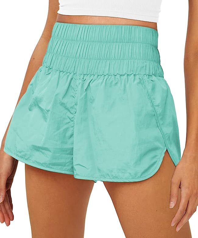 AUTOMET Womens High Waisted Athletic Shorts Elastic Casual Summer Running Shorts Quick Dry Gym Wo... | Amazon (US)