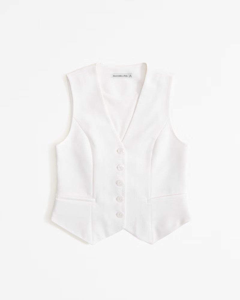 Women's The A&F Mara Tailored Vest V-Neck Set Top | Women's Tops | Abercrombie.com | Abercrombie & Fitch (US)