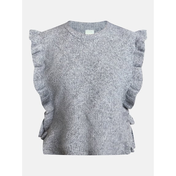 Scenario Women's Ruffle Sweater Vest, Sizes S-XXXL | Walmart (US)