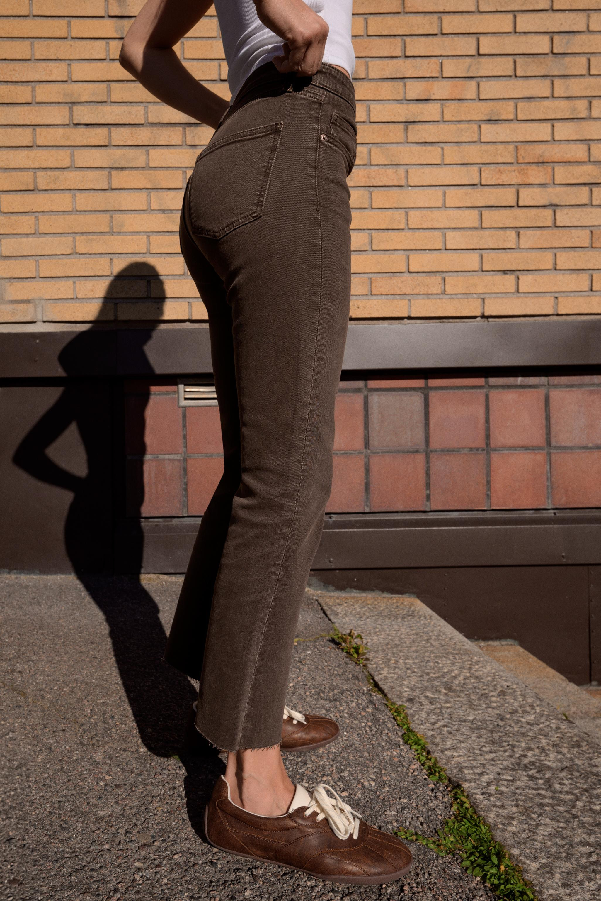 TRF HIGH-WAISTED CROPPED FLARE JEANS | Zara US