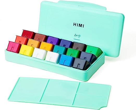 MIYA HIMI Gouache Paint Set, 18 Colors x 30ml Unique Jelly Cup Design, Portable Case with Palette... | Amazon (US)