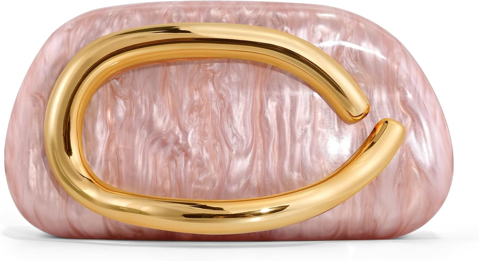 Clutch Purses for Women Formal, PU Leather/Marble Acrylic Evening Bags with Chain, Trendy Metal H... | Amazon (US)