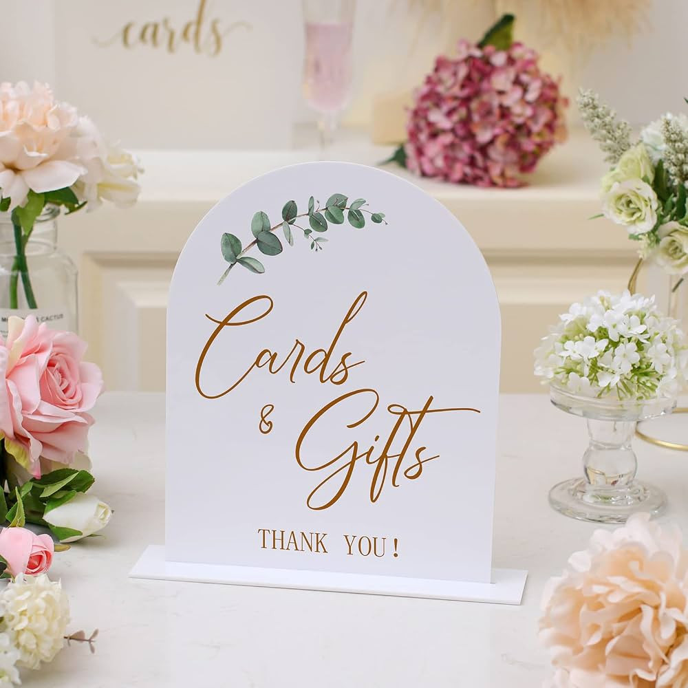 UNIQOOO 10 Set White Acrylic Arch Table Sign With Holders, 8x10 in Wedding Table Numbers, 1/8 in ... | Amazon (US)