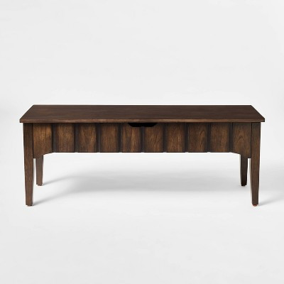 Palma Wood Base Storage Ottoman Dark Brown - Threshold™ designed with Studio McGee | Target