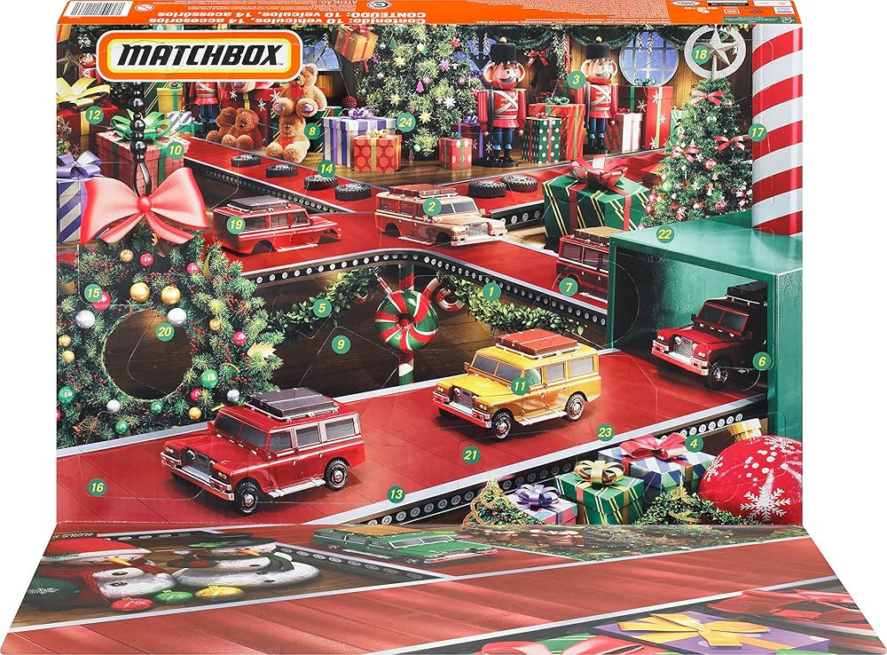 Mattel Matchbox Cars, Advent Calendar for 2023, 24 Surprises Behind Each Door, 10 Die-Cast 1:64 S... | Amazon (US)