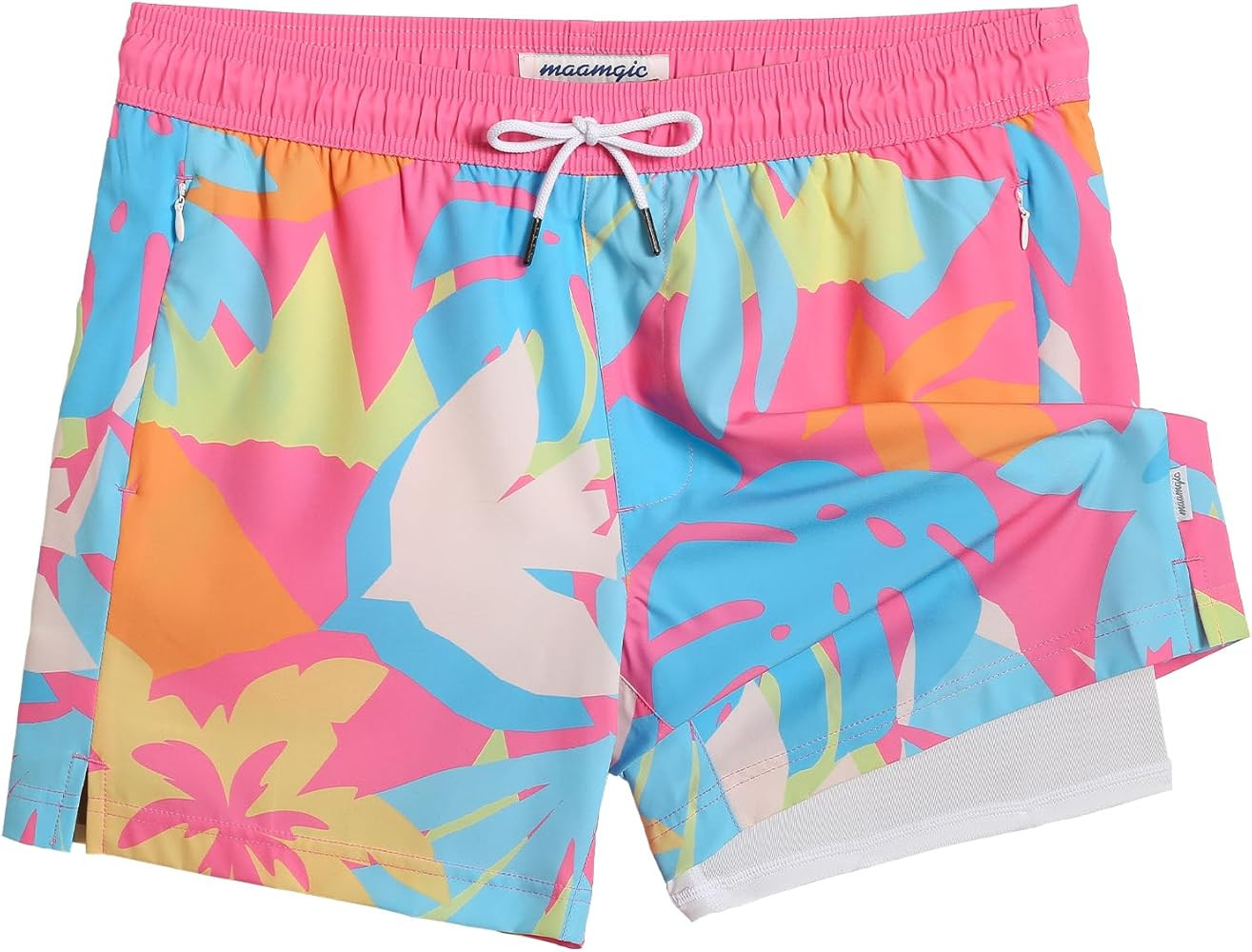 maamgic Mens 5.5 Inch Swim Trunks with Compression Liner Board Shorts Quick Dry Beach Swimwear wi... | Amazon (US)