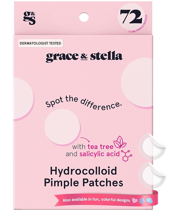 grace & stella Pimple Patches for Face - Fast Acting Hydrocolloid Acne Patch That Absorb Gunk, Fl... | Amazon (US)