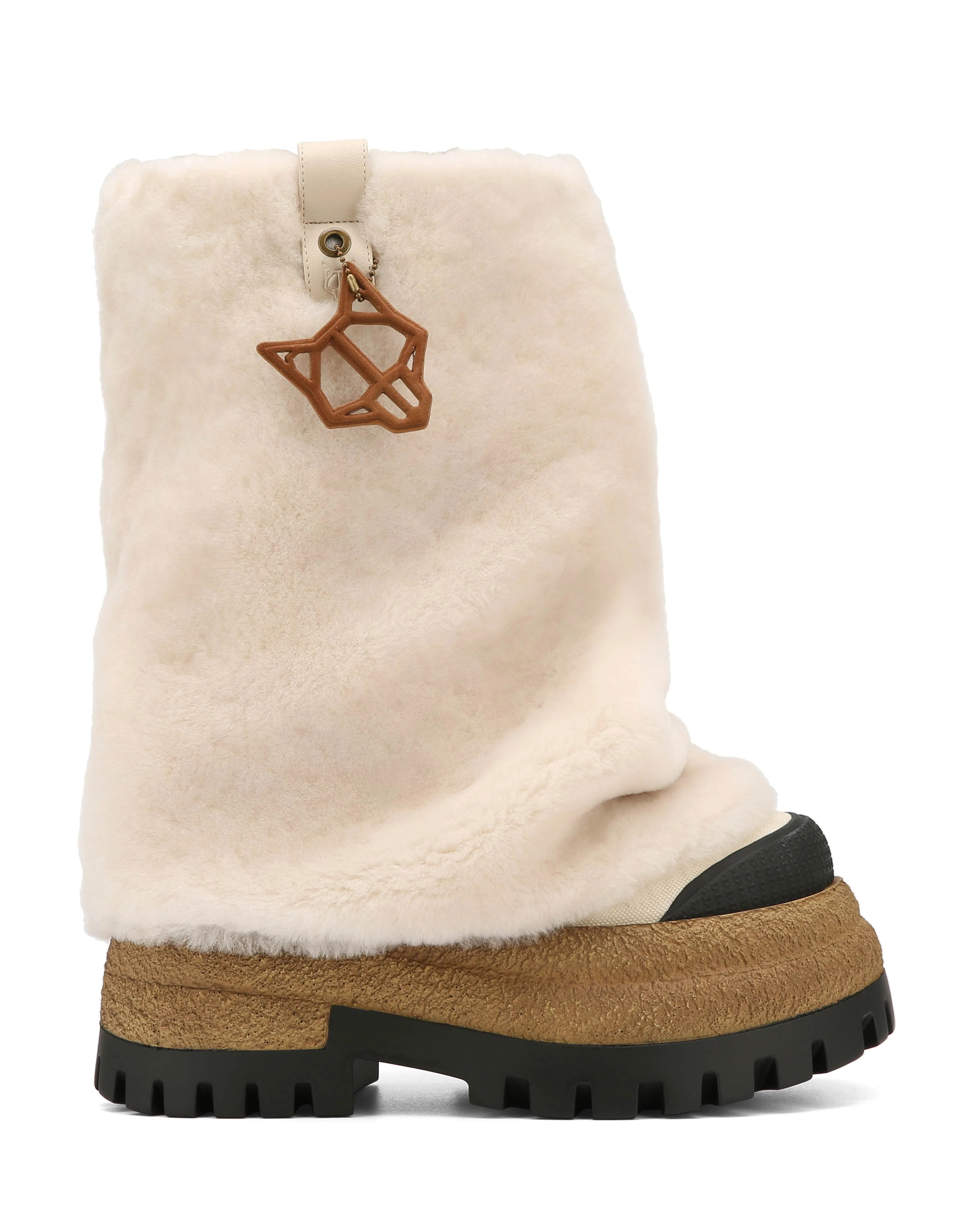 Disturb Shearling/Canvas Cream | Naked Wolfe